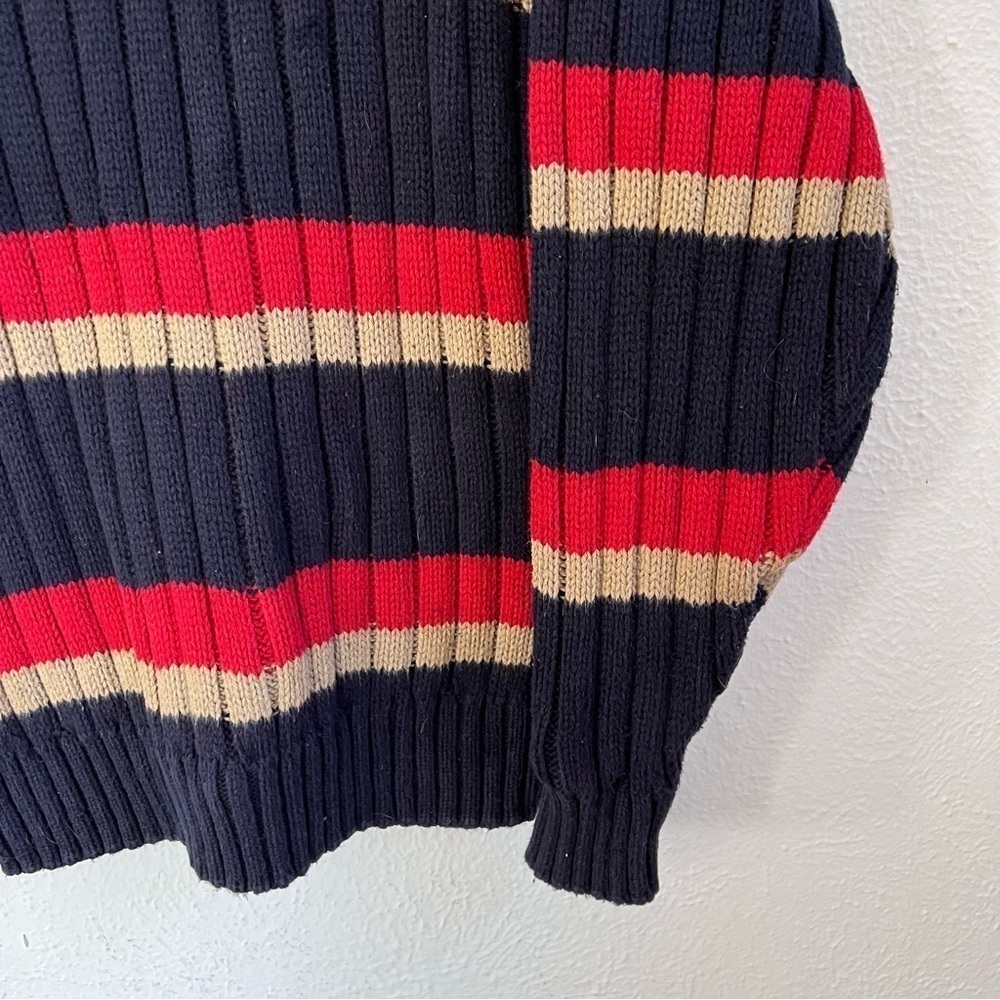 Eddie Bauer blue stripe crew neck sweater - Picture 4 of 7